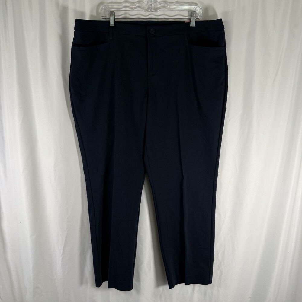 New CJ Banks Upton Pant Women's 20W Navy Blue Classic Fit Straight Leg